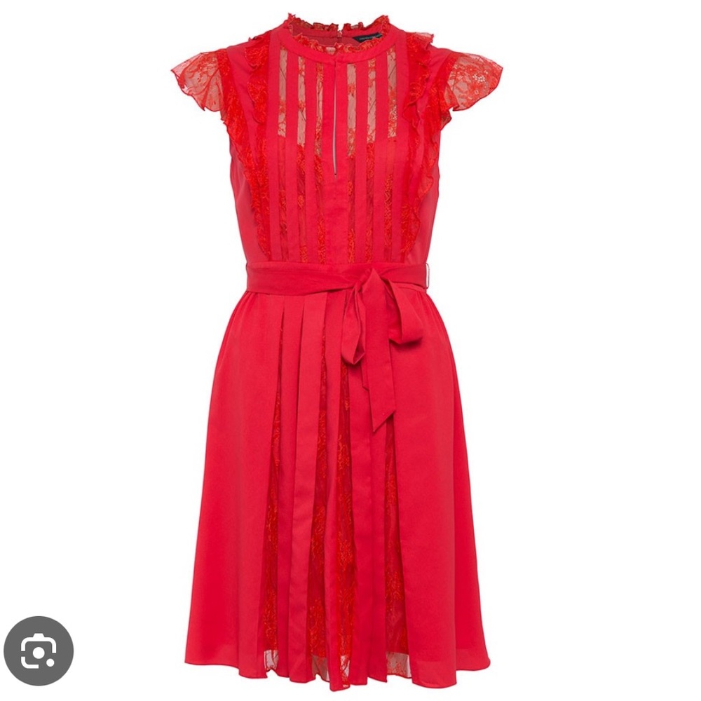 French Connection Eva Light Solid Belted Dress